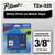 TZe Standard Adhesive Laminated Labeling Tape, 0.35" x 26.2 ft, White on Black [SKU: BRTTZE325]