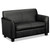 Circulate Leather Reception Two-Cushion Loveseat, 53.5w x 28.75d x 32h, Black [SKU: BSXVL872SB11]