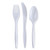 Three-Piece Cutlery Kit, Fork/Knife/Teaspoon, Polypropylene, White, 250/Carton [SKU: BWKCOMBOKIT]