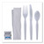 Six-Piece Cutlery Kit, Condiment/Fork/Knife/Napkin/Spoon, Heavyweight, White, 250/Carton [SKU: BWKFKTNSHWPSWH]