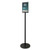 Double-Sided Magnetic Sign Display, 8.5 x 11 Insert, 56" Tall, Clear/Black [SKU: DEF692056]