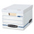 STOR/FILE Basic-Duty Storage Boxes, Letter/Legal Files, 12.5" x 16.25" x 10.5", White/Blue, 4/Carton [SKU: FEL0070308]