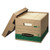 STOR/FILE Medium-Duty 100% Recycled Storage Boxes, Letter/Legal Files, 12.5" x 16.25" x 10.25", Kraft/Green, 12/Carton [SKU: FEL12770]