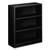 Metal Bookcase, Three-Shelf, 34.5w x 12.63d x 41h, Black [SKU: HONS42ABCP]