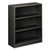 Metal Bookcase, Three-Shelf, 34.5w x 12.63d x 41h, Charcoal [SKU: HONS42ABCS]
