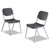 Rough n Ready Stack Chair, Supports Up to 500 lb, 17.5" Seat Height, Charcoal Seat, Charcoal Back, Silver Base, 4/Carton [SKU: ICE64117]