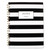 Black and White Striped Hardcover Notebook, 1 Subject, Wide/Legal Rule, Black/White Stripes Cover, 9.5 x 7.25, 80 Sheets [SKU: MEA59012]