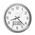 Chronicle Wall Clock with LCD Inset, 14" Overall Diameter, Gray Case, 2 AA (sold separately) [SKU: MIL625195]