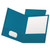 Linen Finish Twin Pocket Folders, 100-Sheet Capacity, 11 x 8.5, Teal, 25/Box [SKU: OXF53442]