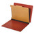 Dual Tab Classification Folders, 1.75" Expansion, 1 Divider, 4 Fasteners, Letter Size, Red Exterior, 10/Box [SKU: PFX24855]