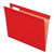 Colored Reinforced Hanging Folders, Letter Size, 1/5-Cut Tabs, Red, 25/Box [SKU: PFX415215RED]