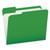 Double-Ply Reinforced Top Tab Colored File Folders, 1/3-Cut Tabs: Assorted, Letter, 0.75" Expansion, Bright Green, 100/Box [SKU: PFXR15213BGR]