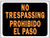 HY-KO Hy-Glo Series 3070 Identification Sign, Rectangular, NO TRESPASSING, Fluorescent Orange Legend, Black Background [SKU: ORG9304379]