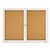 Enclosed Bulletin Board, Natural Cork/Fiberboard, 48 x 36, Silver Aluminum Frame [SKU: QRT2364]