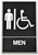 HY-KO DB-1 Graphic Sign, Rectangular, MEN, White Legend, Black Background, Plastic, 6 in W x 9 in H Dimensions [SKU: ORG6054761]