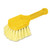 Long Handle Scrub, Yellow Synthetic Bristles, 8" Brush, 8" Gray Plastic Handle [SKU: RCP9B29CT]