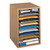 Wood Vertical Desktop Sorter, 11 Compartments, 10.63 x 11.88 x 16, Medium Oak [SKU: SAF9419MO]
