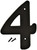 HY-KO 30200 Series 30204 House Number, Character: 4, 6 in H Character, Black Character, Plastic [SKU: ORG6055784]