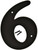 HY-KO 30200 Series 30206 House Number, Character: 6, 6 in H Character, Black Character, Plastic [SKU: ORG6055800]