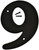 HY-KO 30200 Series 30209 House Number, Character: 9, 6 in H Character, Black Character, Plastic [SKU: ORG6055867]