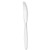 Guildware Extra Heavyweight Plastic Cutlery, Knives, White, Bulk, 1,000/Carton [SKU: SCCGD6KW]