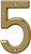 HY-KO Prestige Series BR-42PB/5 House Number, Character: 5, 4 in H Character, Brass Character, Brass [SKU: ORG6763007]