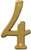 HY-KO Prestige Series BR-43BB/4 House Number, Character: 4, 4 in H Character, Brass Character, Brass [SKU: ORG2805349]