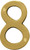 HY-KO Prestige Series BR-43BB/8 House Number, Character: 8, 4 in H Character, Brass Character, Solid Brass [SKU: ORG9641507]
