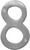HY-KO Prestige Series BR-43SN/8 House Number, Character: 8, 4 in H Character, Nickel Character, Brass [SKU: ORG0419416]