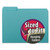 Interior File Folders, 1/3-Cut Tabs: Assorted, Letter Size, 0.75" Expansion, Aqua, 100/Box [SKU: SMD10235]