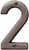 HY-KO Prestige Series BR-42OWB/2 House Number, Character: 2, 4 in H Character, Bronze Character, Solid Brass [SKU: ORG6763072]