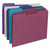 Colored File Folders, 1/3-Cut Tabs: Assorted, Letter Size, 0.75" Expansion, Assorted: Gray/Maroon/Navy/Purple/Teal, 100/Box [SKU: SMD11948]