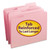 Reinforced Top Tab Colored File Folders, 1/3-Cut Tabs: Assorted, Letter Size, 0.75" Expansion, Pink, 100/Box [SKU: SMD12634]