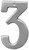 HY-KO Prestige Series BR-51SN/3 House Number, Character: 3, 5 in H Character, Nickel Character, Brass [SKU: ORG0280982]