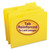 Reinforced Top Tab Colored File Folders, 1/3-Cut Tabs: Assorted, Letter Size, 0.75" Expansion, Yellow, 100/Box [SKU: SMD12934]