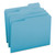 Colored File Folders, 1/3-Cut Tabs: Assorted, Letter Size, 0.75" Expansion, Teal, 100/Box [SKU: SMD13143]