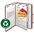 Recycled Pressboard Classification Folders, 2" Expansion, 1 Divider, 4 Fasteners, Letter Size, Red Exterior, 10/Box [SKU: SMD13724]