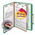 Four-Section Pressboard Top Tab Classification Folders, Four SafeSHIELD Fasteners, 1 Divider, Letter Size, Green, 10/Box [SKU: SMD13733]