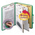 Six-Section Pressboard Top Tab Classification Folders, Six SafeSHIELD Fasteners, 2 Dividers, Letter Size, Green, 10/Box [SKU: SMD14033]