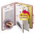 Pressboard Classification Folders, Six SafeSHIELD Fasteners, 2/5-Cut Tabs, 2 Dividers, Letter Size, Red, 10/Box [SKU: SMD14075]