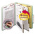 Pressboard Classification Folders, Six SafeSHIELD Fasteners, 2/5-Cut Tabs, 2 Dividers, Letter Size, Gray-Green, 10/Box [SKU: SMD14076]