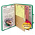 6-Section Pressboard Top Tab Pocket Classification Folders, 6 SafeSHIELD Fasteners, 2 Dividers, Letter Size, Green, 10/Box [SKU: SMD14083]