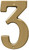 HY-KO Prestige Series BR-51PB/3 House Number, Character: 3, 5 in H Character, Brass Character, Brass [SKU: ORG2905628]