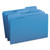 Colored File Folders, 1/3-Cut Tabs: Assorted, Legal Size, 0.75" Expansion, Blue, 100/Box [SKU: SMD17043]