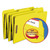 Top Tab Colored Fastener Folders, 0.75" Expansion, 2 Fasteners, Legal Size, Yellow Exterior, 50/Box [SKU: SMD17940]