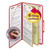 Six-Section Pressboard Top Tab Classification Folders, Six SafeSHIELD Fasteners, 2 Dividers, Legal Size, Bright Red, 10/Box [SKU: SMD19031]