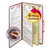 Pressboard Classification Folders, Six SafeSHIELD Fasteners, 2/5-Cut Tabs, 2 Dividers, Legal Size, Red, 10/Box [SKU: SMD19075]