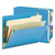 Colored End Tab Classification Folders with Dividers, 2" Expansion, 2 Dividers, 6 Fasteners, Letter Size, Blue, 10/Box [SKU: SMD26836]
