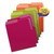 Organized Up Heavyweight Vertical File Folders, 1/2-Cut Tabs, Letter Size, Assorted: Green/Orange/Red/Sky Blue/Yellow, 6/Pack [SKU: SMD75406]