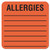 Allergy Warning Labels, ALLERGIES, 2 x 2, Fluorescent Red, 500/Roll [SKU: TAB40560]